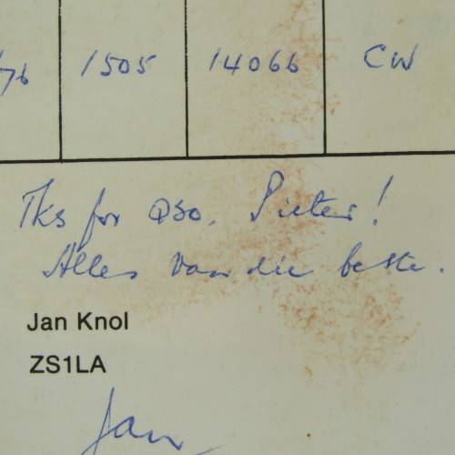 SAS Protea ship 1976 QSL Radio amateur card