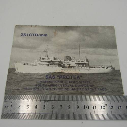 SAS Protea ship 1976 QSL Radio amateur card
