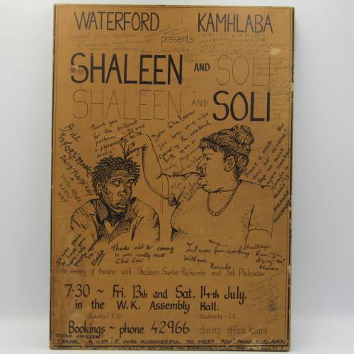 Framed poster for the play Shaleen and Soli - signed by cast / crew