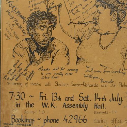 Framed poster for the play Shaleen and Soli - signed by cast / crew