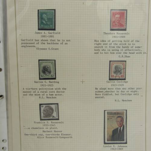 Thematic stamp album - The art of lace making 59 stamps / Famous People with insults 68 stamps