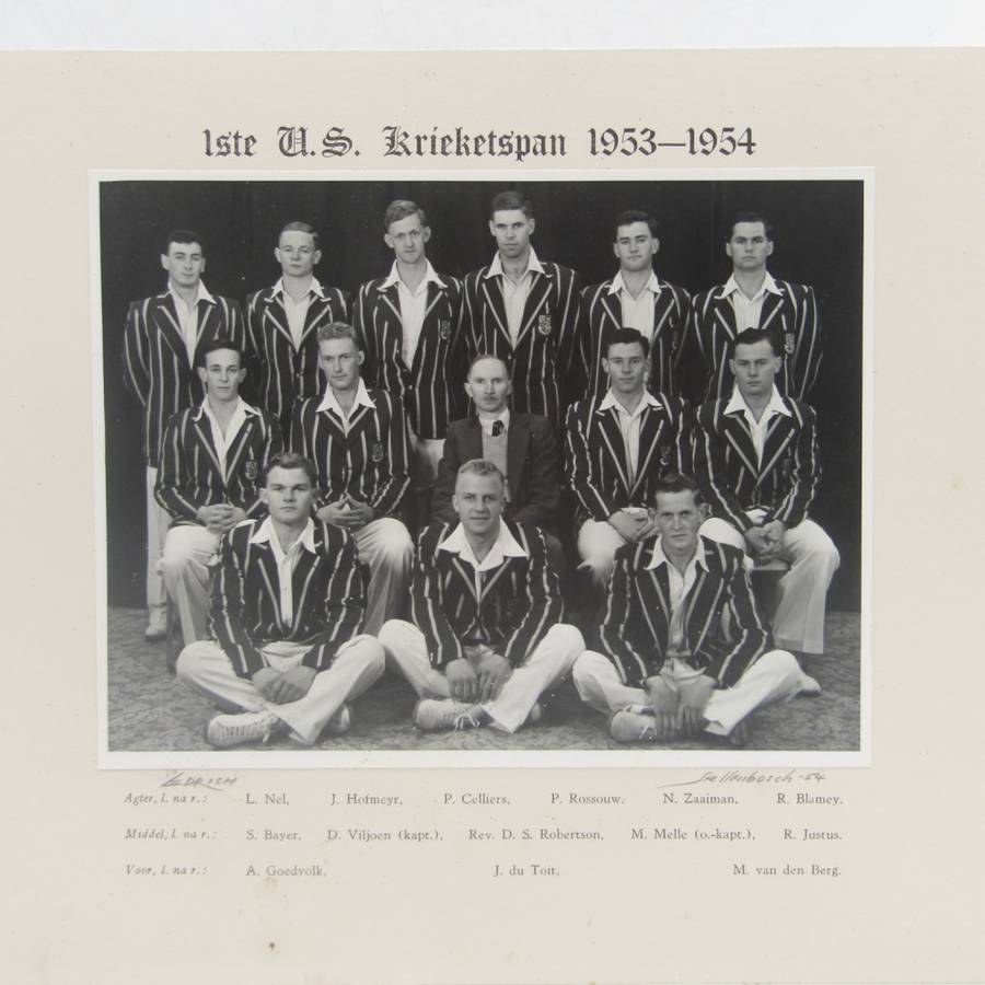 Stellenbosch University 1953/54 First Cricket team photo with names