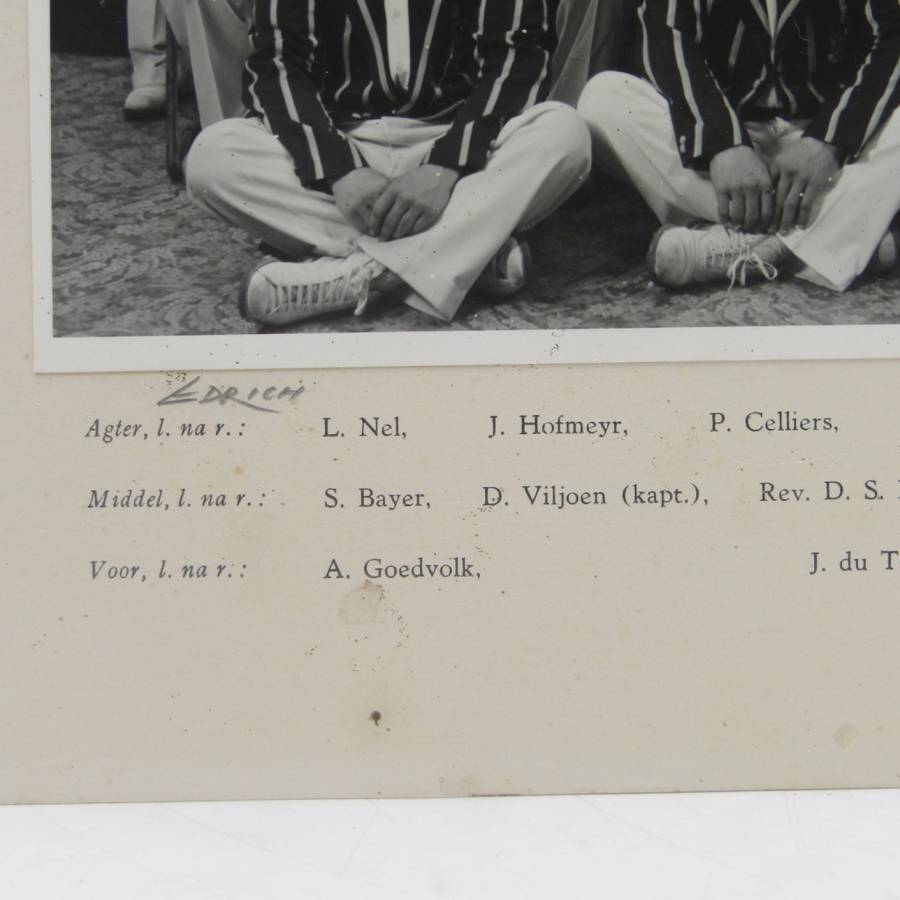 Stellenbosch University 1953/54 First Cricket team photo with names