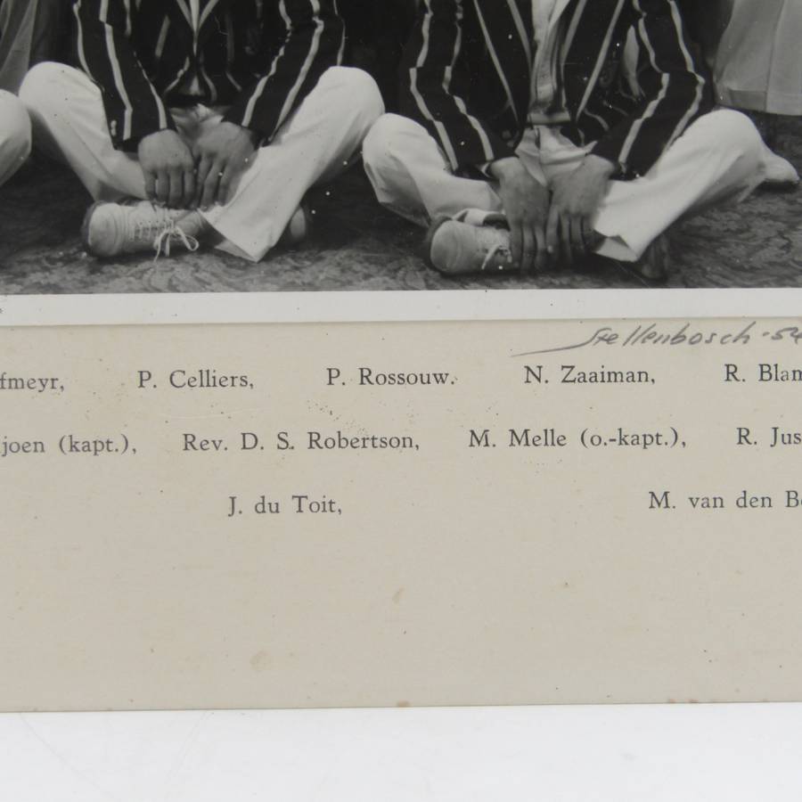 Stellenbosch University 1953/54 First Cricket team photo with names