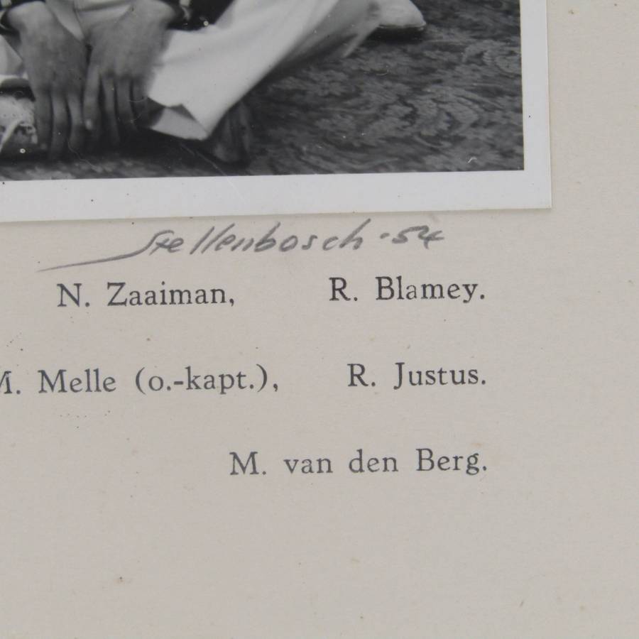 Stellenbosch University 1953/54 First Cricket team photo with names