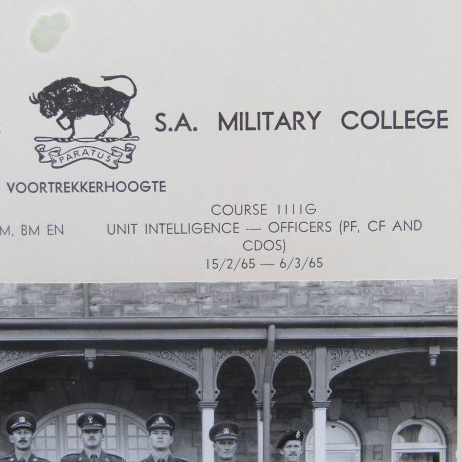 SADF Military college 1965 Officers photo with names