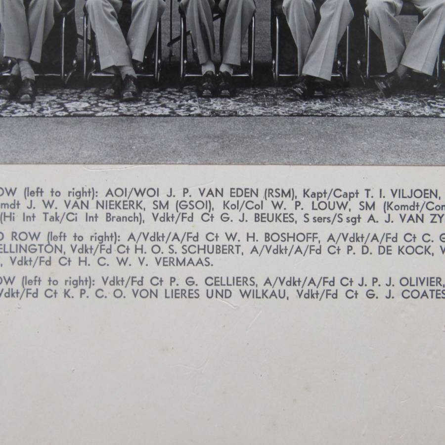 SADF Military college 1965 Officers photo with names