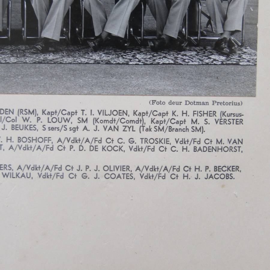 SADF Military college 1965 Officers photo with names