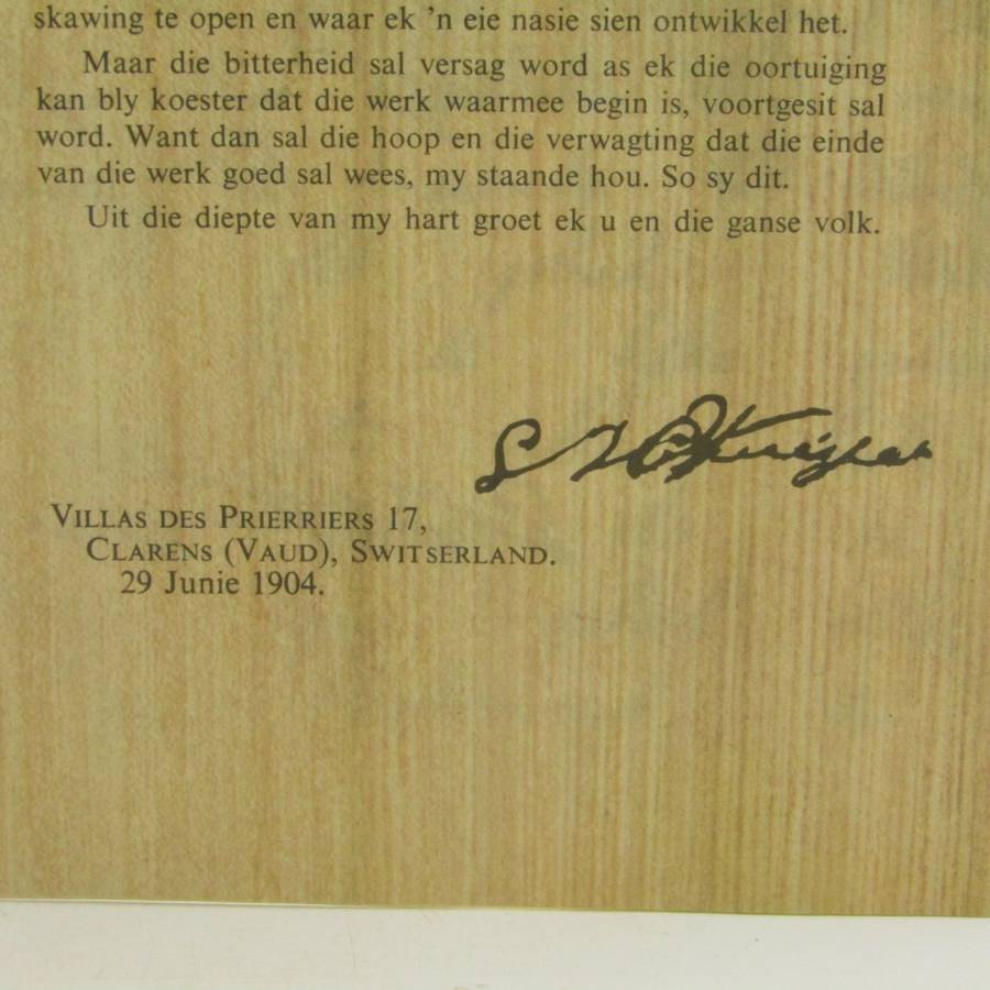 Paul Kruger`s last message - To General Louis Botha - moth damage