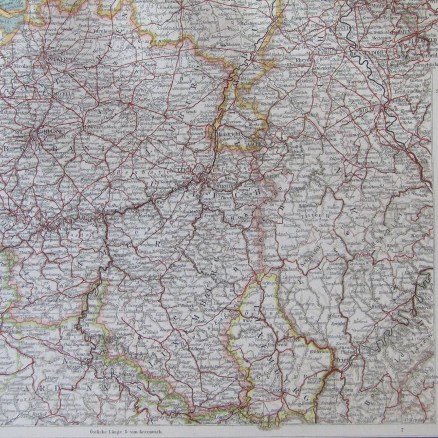 1901 Map of Netherlands & Belgium on A2 - 1 : 1 000 000 scale