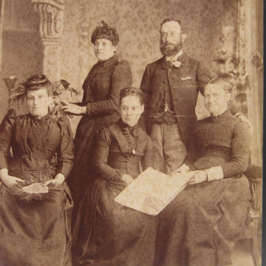 Antique photo of a family taken by Tripp of Adderley Street - Cape Town
