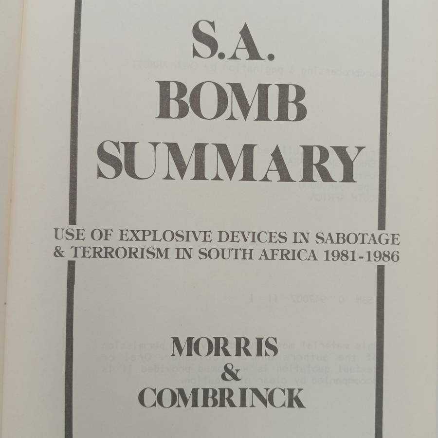 SA Bomb Summary by Morris and Combrinck