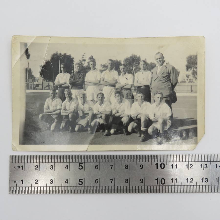 1934 photo of the Orange Free State Soccer team with names on the back