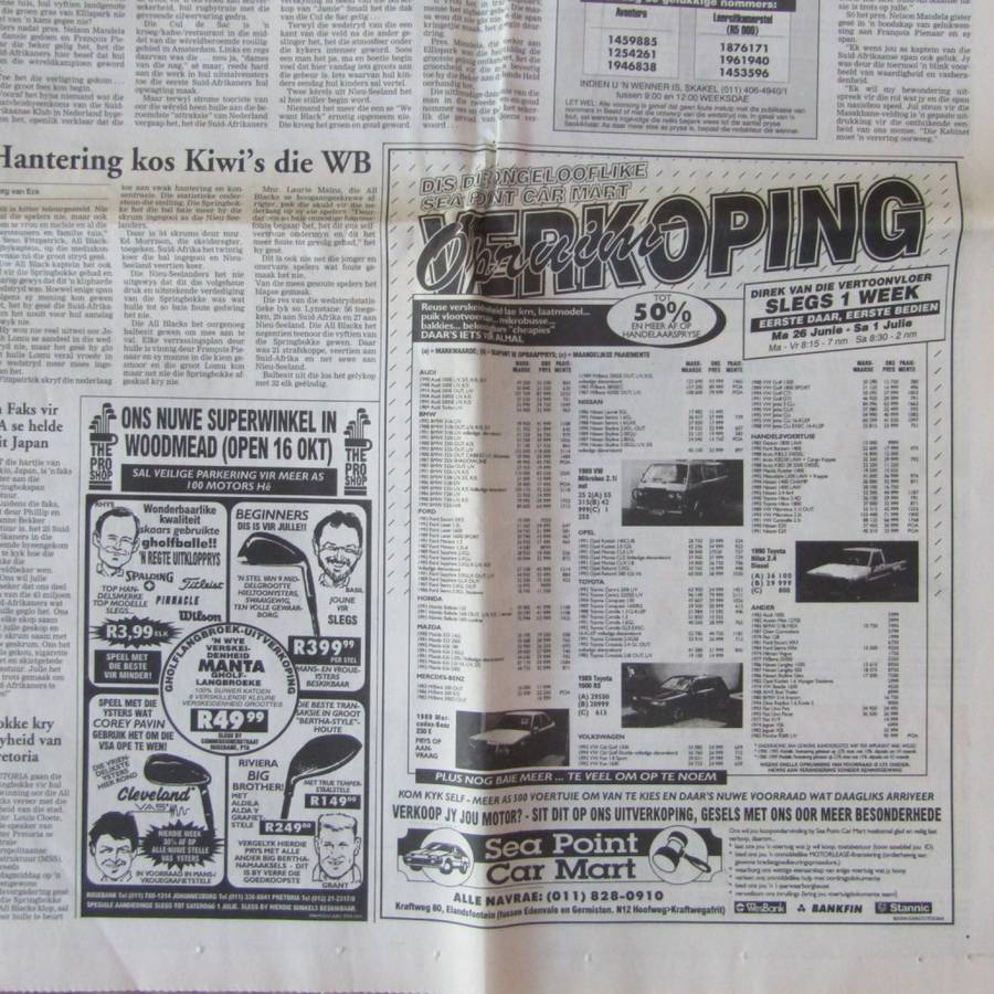Pretoria Rugby Beeld 26 Junie 1995 Amabokoboko! - Rugby World Cup