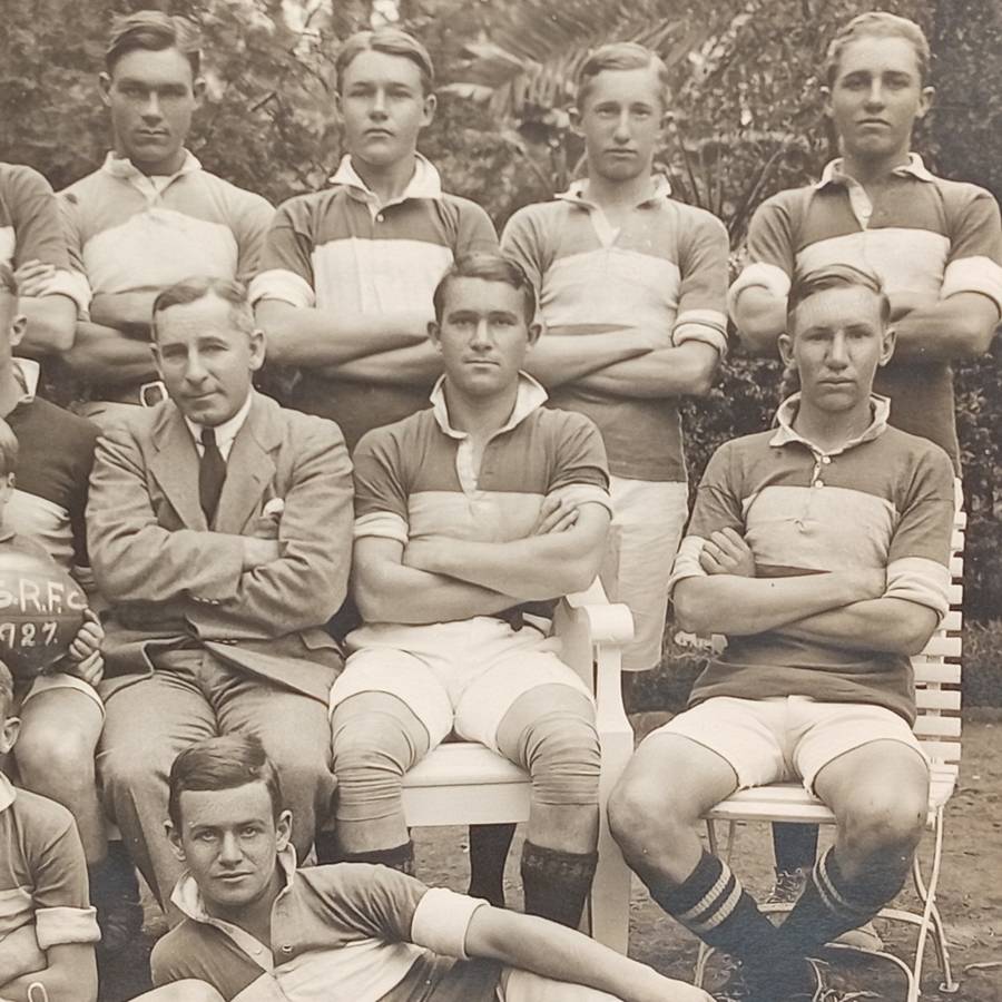 Photo of Windhoek High School Rugby Football club 1927 - original from the Principal`s collection