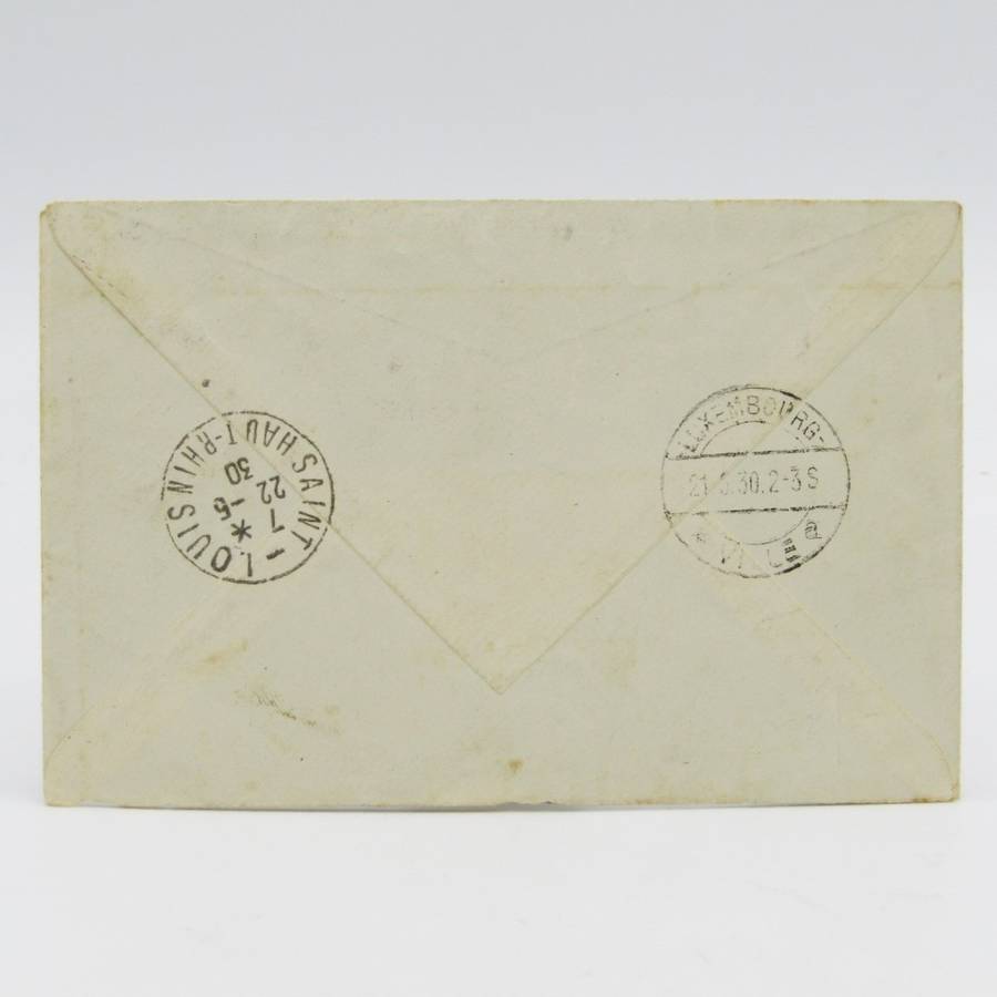 Cover posted in Rodange - registered to Saint Louis - Luxembourg to France posted 1930