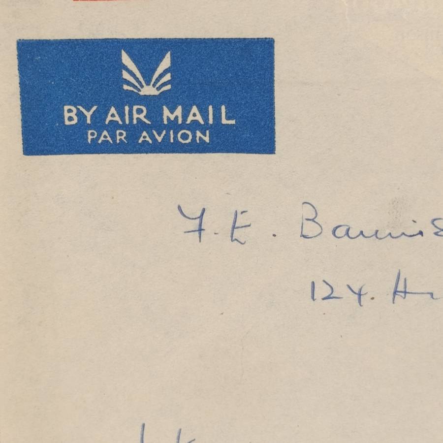 Postal Cover from Filed Post office Malta to Gloucestershire, England with 3 English stamps