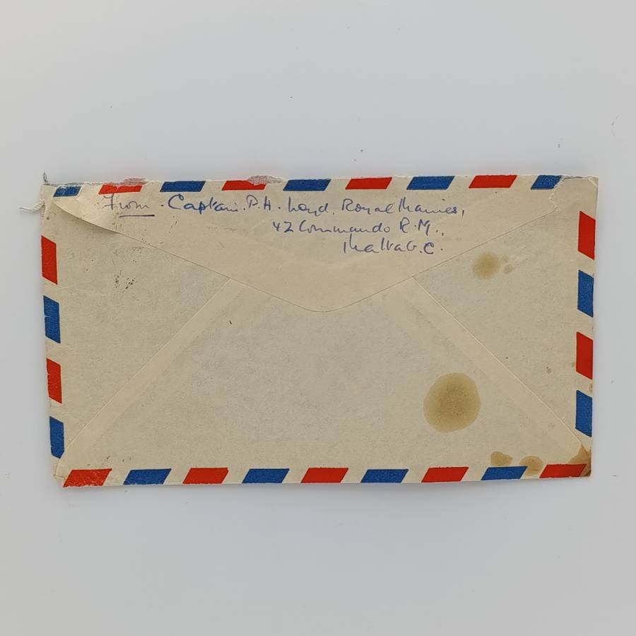 Postal Cover from Filed Post office Malta to Gloucestershire, England with 3 English stamps