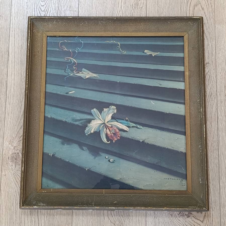 Vintage Tretchikoff print in frame with glass - 66cm x 61cm