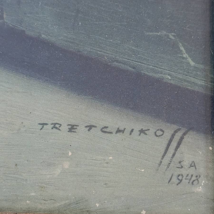 Vintage Tretchikoff print in frame with glass - 66cm x 61cm