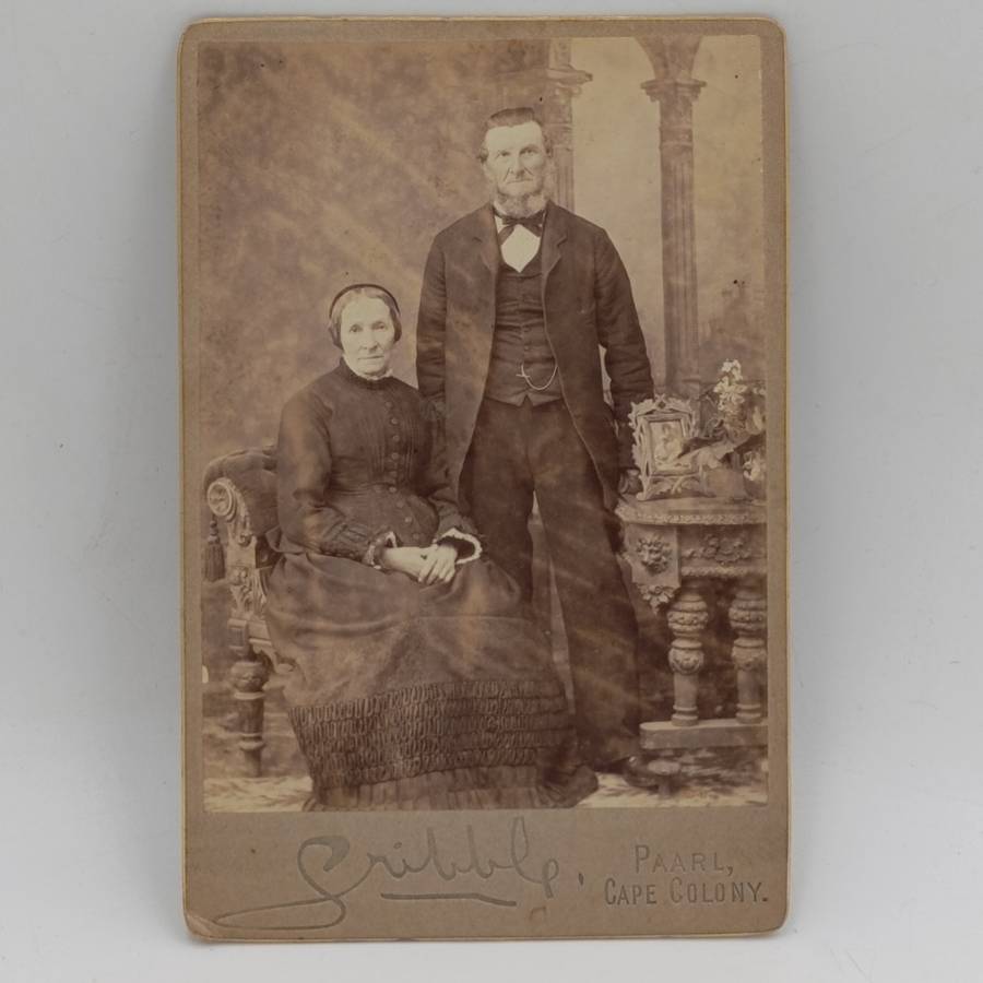 Antique photo of the Theron couple from Paarl area (Klein Drakenstein)