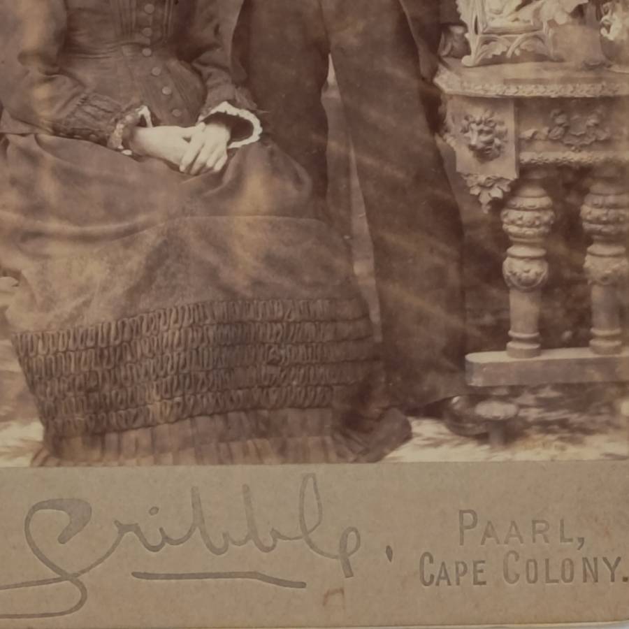 Antique photo of the Theron couple from Paarl area (Klein Drakenstein)