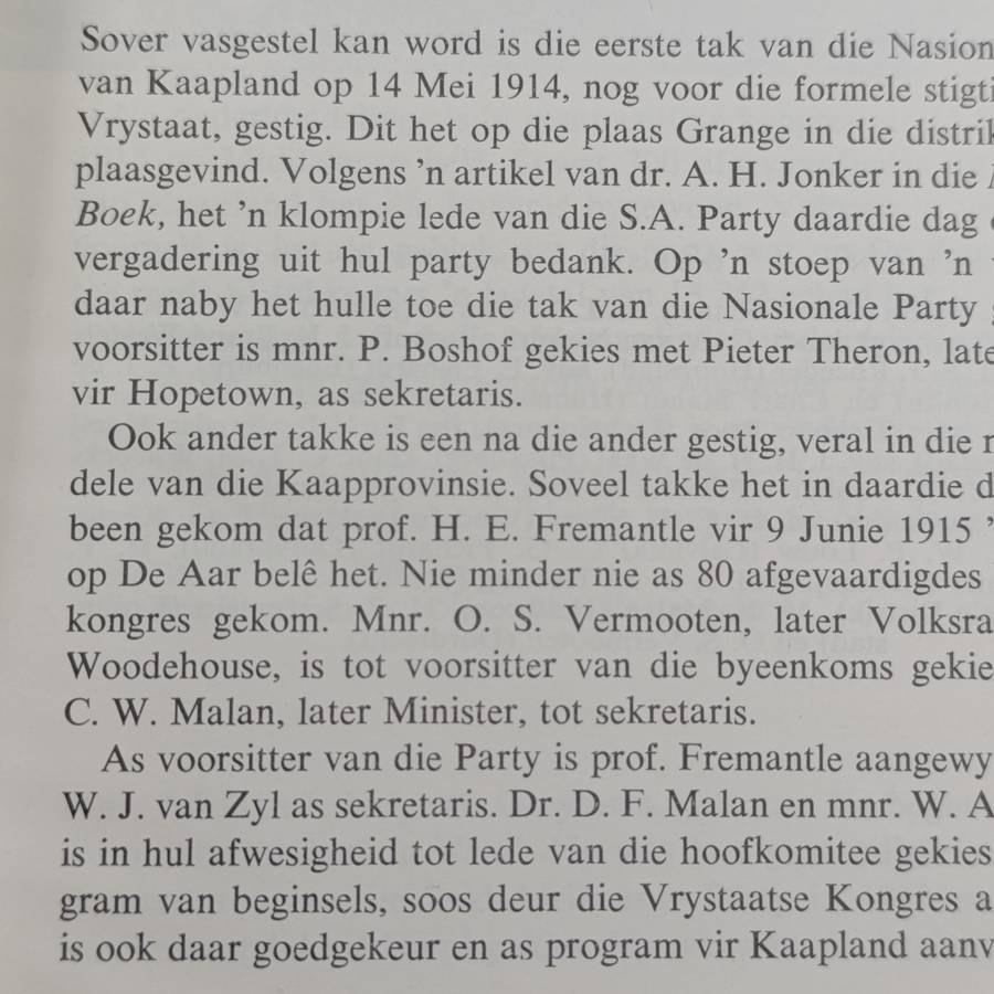 Die Nasionale Party van Suid-Afrika 1914-1964 by M.P.A - Malan