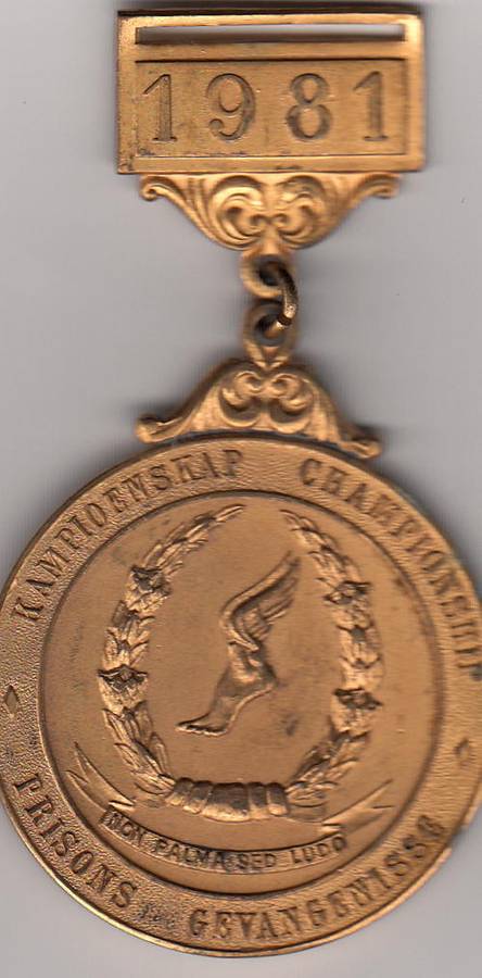 1981 Prisons Rugby Medal