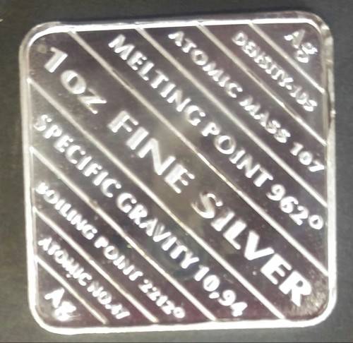 1OZ Silver bar (.999 % fine)