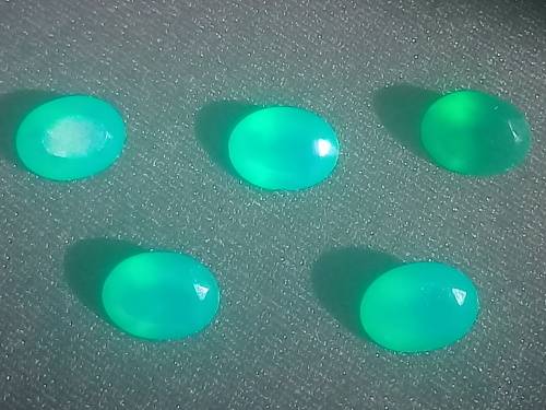 6.43ctw 5pcs Oval Cut Green Natural Agate