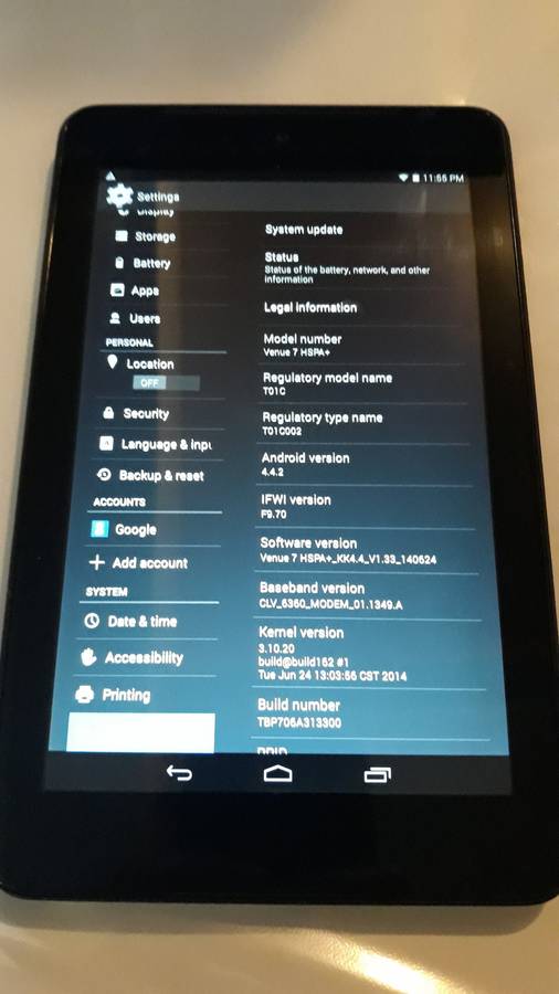 Dell Venue 7 - HD SCREEN - 3G SIM CARD VERSION - 16GB