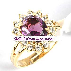 Stunning Oval cut Amethyst and Diamond Ring