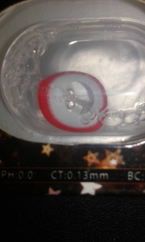 Funky Contact Lenses-white and red thin