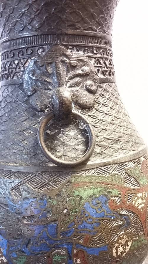 Bronze Champleve oriental vase