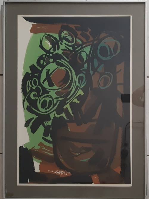 BEAUTIFUL LARGE FRAMED PIECE OF ART. SIGNED. 1 OF 2 BY THE SAME ARTIST