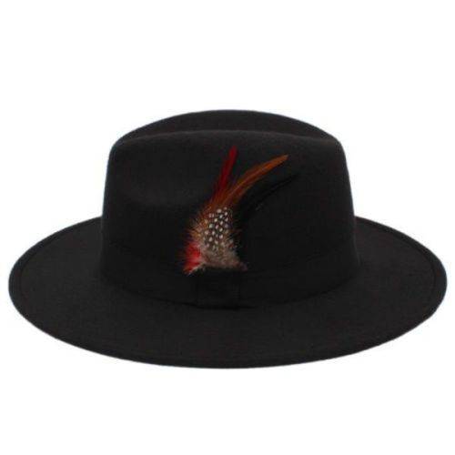 Fedora Wide Brim Black Hat-58cm - FREE SHIPPING