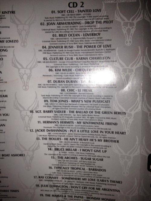 CD - Springbok Radio Top 40 Vol2 (3cd) Missing back cover inlay