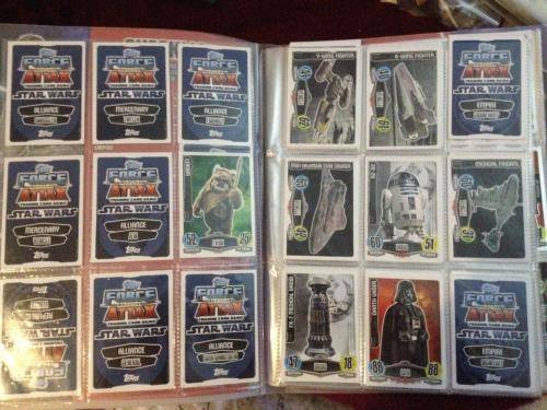 Job Lot Star Wars: Tops Force Attax Trading Cards 189 Cards + Binder