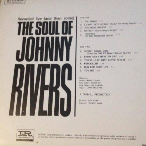 LP - Johnny Rivers - The Soul of - Recorded Live and then some