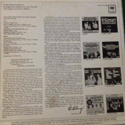 LP - The Clancy Brothers and Tommy Makem - Sing Of The Sea