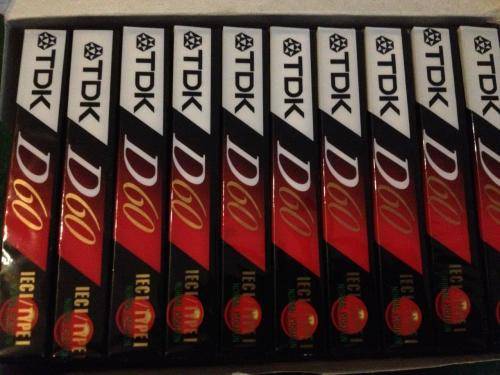 Cassette - Box of 10 TDK D-60 Dynamic Cassettes Low Noise High Output (New Sealed)