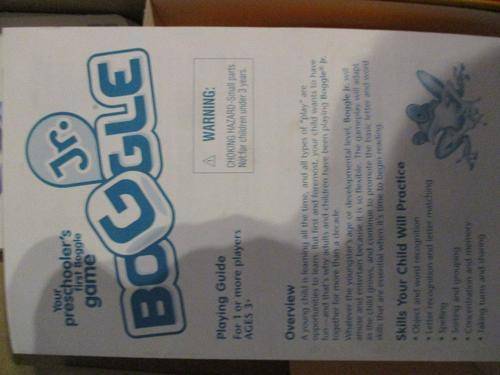 Boggle Jr - Parker Brothers - Your Preschooler's First Boggle game