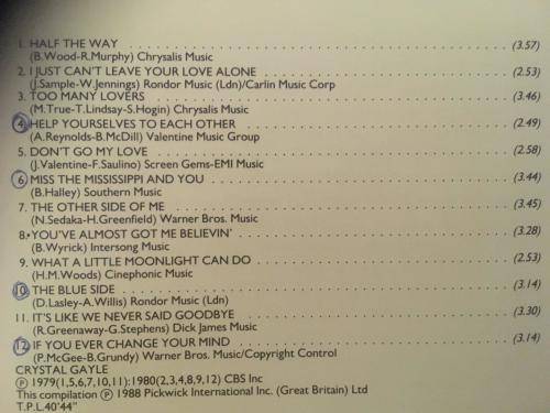 CD - Crystal Gayle - Love Songs