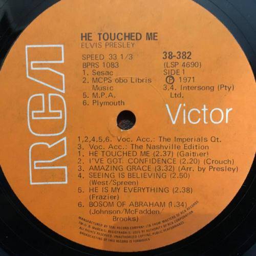 LP - Elvis - He Touched Me