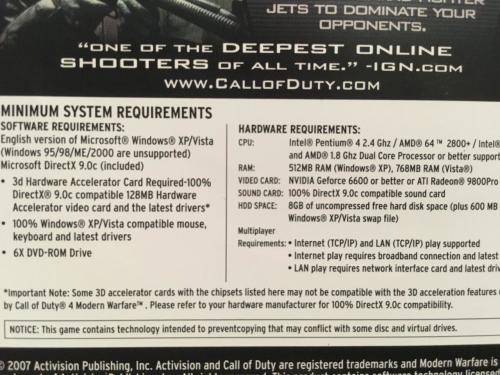 PC - Call of Duty 4 Modern Warfare - Game of The Year Edition