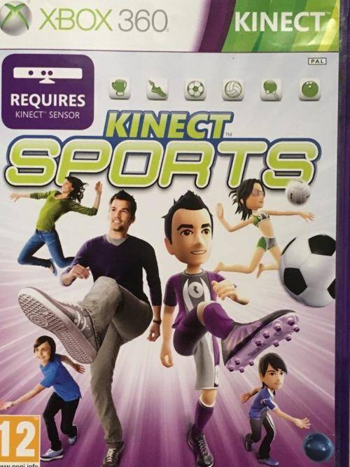 Xbox 360 - Kinect Sensor + Kinect Adventures, Rapala, Sports 1&2 ( 4 Games)