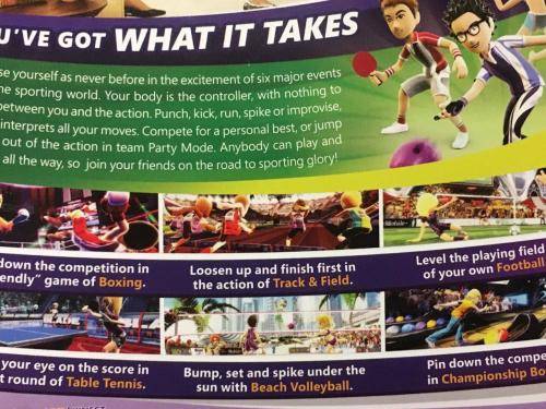 Xbox 360 - Kinect Sensor + Kinect Adventures, Rapala, Sports 1&2 ( 4 Games)