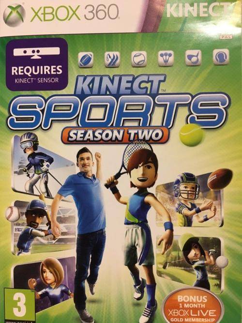 Xbox 360 - Kinect Sensor + Kinect Adventures, Rapala, Sports 1&2 ( 4 Games)