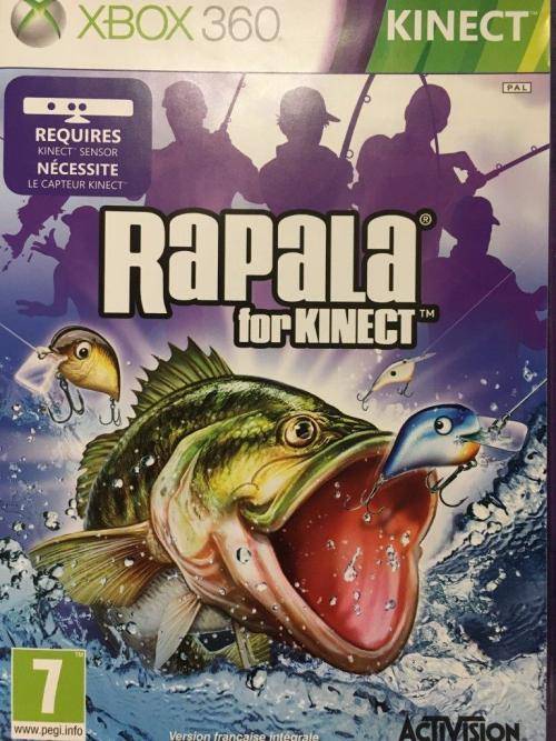 Xbox 360 - Kinect Sensor + Kinect Adventures, Rapala, Sports 1&2 ( 4 Games)