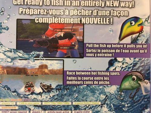 Xbox 360 - Kinect Sensor + Kinect Adventures, Rapala, Sports 1&2 ( 4 Games)